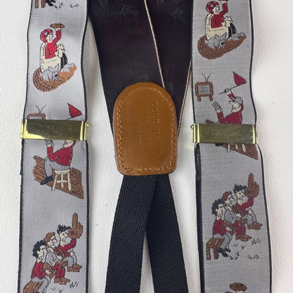 Cole Haan Men's Novelty Print Suspenders Football Turkey Rugby Game